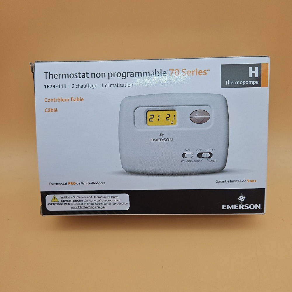 Emerson Non Program 1F79-111 24V Digital 2 Heat 1 Cool Heat Pump Thermostat